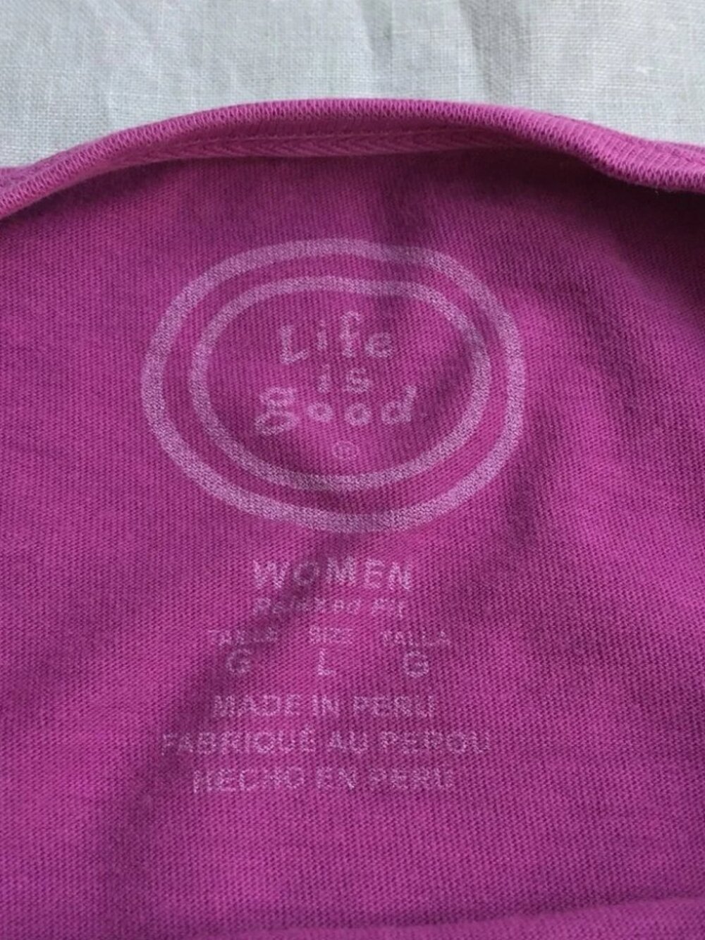 Life is Good purple flip flop crewneck short sleeve cotton t-shirt - Picture 9 of 9